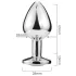 Sunfo - metal anal plug with heart-shaped pink gem (silver)