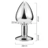 Sunfo - metal anal plug with heart-shaped purple gem (silver)