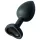 Sunfo - silicone anal plug with heart-shaped black gem (black)