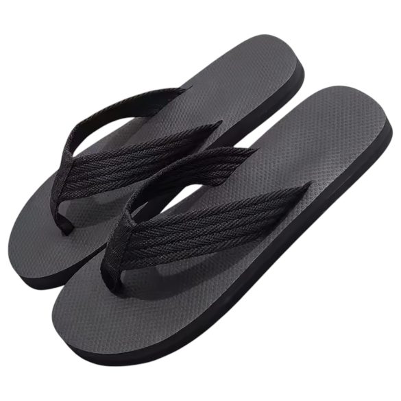 Black Flip-Flops with Fun Novelty Design - 42/43