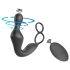 Lonely - rotating-head prostate vibrator with penis ring (black)