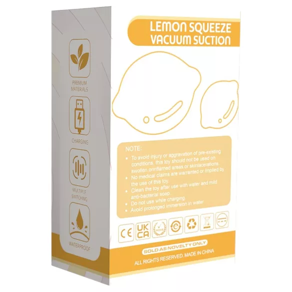 Lemon Squeeze - lemon-shaped clitoral suction vibrator (yellow)