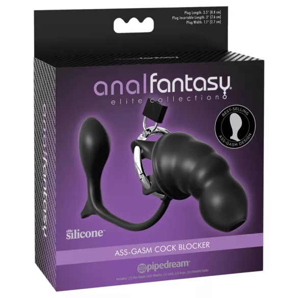 Pipedream Anal Fantasy Elite - anal plug and penis cage (black)