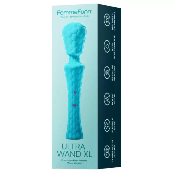 FemmeFunn Ultra Wand XL - Premium Massaging Vibrator (Turquoise)