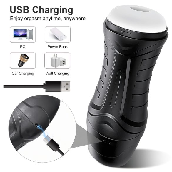 AlvUp - Vibrating Suction Masturbator (Black)