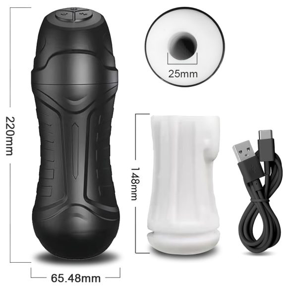 AlvUp - Vibrating Suction Masturbator (Black)