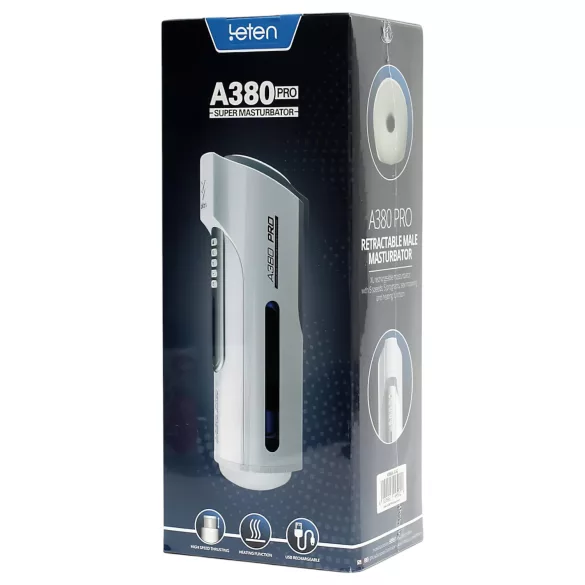 LETEN A380 PRO - rechargeable, warming, up-and-down moving masturbator