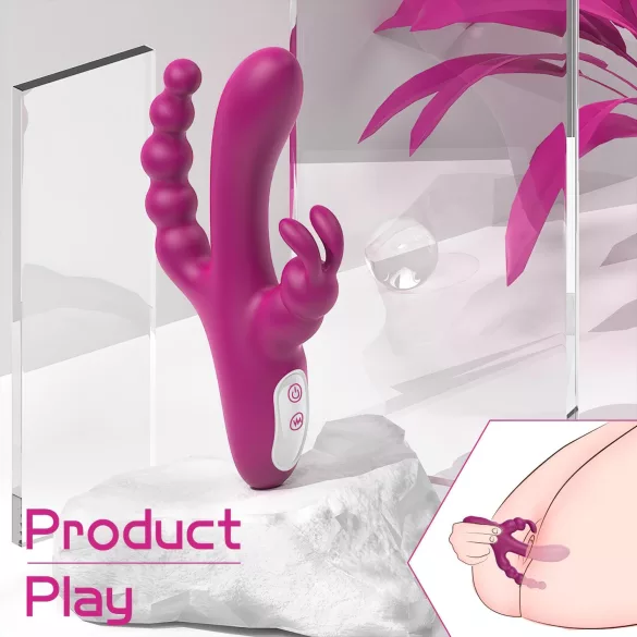 Sex HD Joker - Rechargeable, Waterproof Triple Vibrator (Purple)