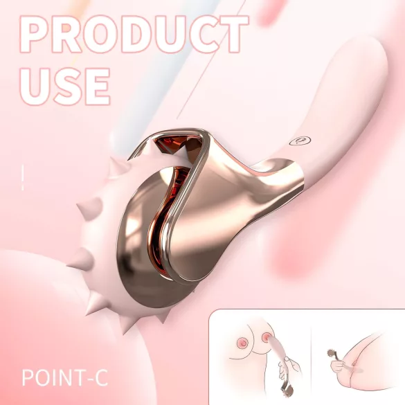 Sex HD - rechargeable, splashproof vibrator with stimulation wheel (pink)