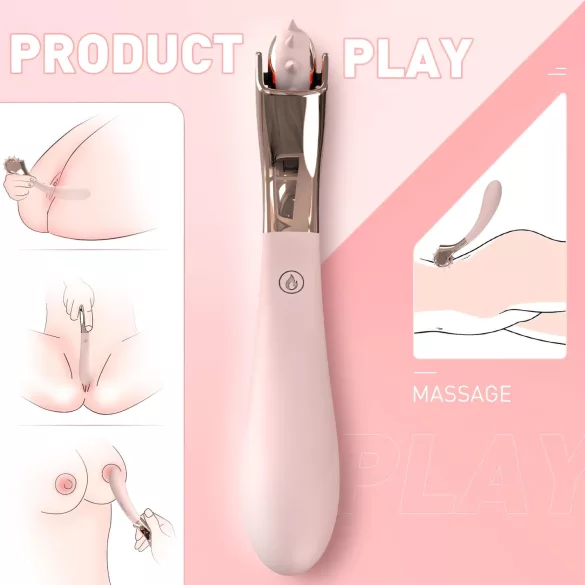 Sex HD - rechargeable, splashproof vibrator with stimulation wheel (pink)