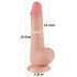 Lovetoy Sliding-Skin - Suction Cup Dual-Layer Dildo - 7.7" (Natural)