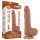 Lovetoy Sliding-Skin - Dual Layer Dildo with Scrotum - 8.2" (Dark Natural)
