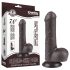 Lovetoy Sliding-Skin - Dual-Layer Dildo with Balls - 18.3cm (Brown)
