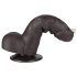 Lovetoy Sliding-Skin - Dual-Layer Dildo with Balls - 18.3cm (Brown)