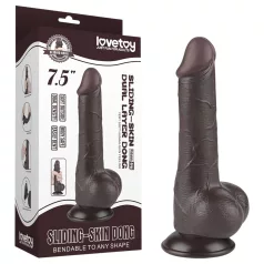   Lovetoy Sliding-Skin - Dual-Layer Testicle Dildo - 19.5cm (Brown)