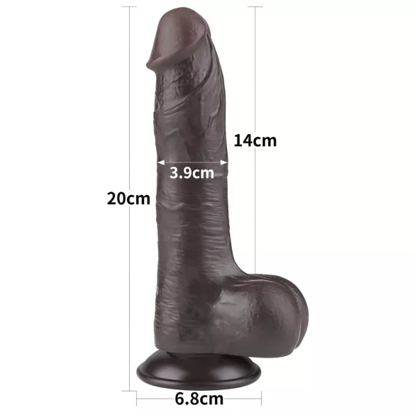 Lovetoy Sliding-Skin - Dual-Layer Testicle Dildo - 20cm (Brown)
