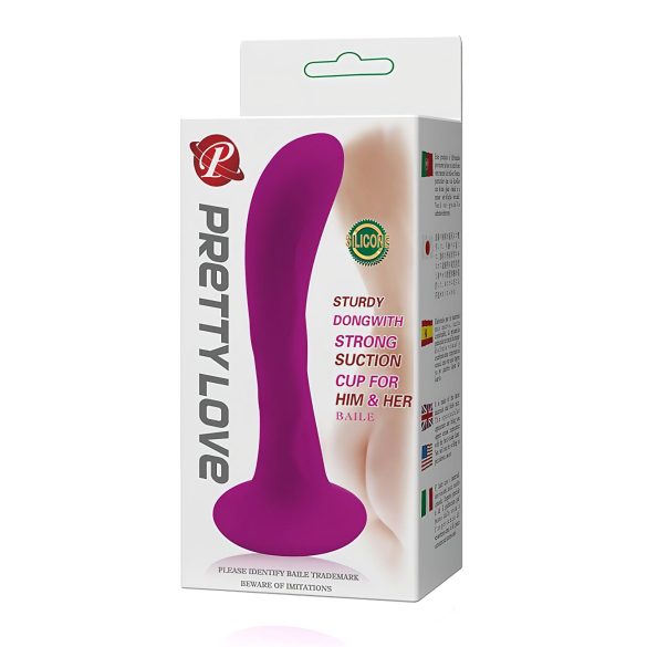 Pretty Love Baile - Suction Cup Curved Anal Plug (Pink)