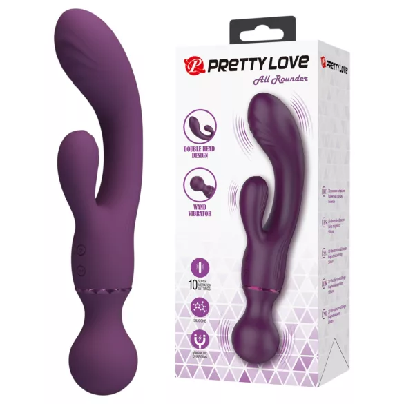 Pretty Love All Rounder - double-headed G-spot and clitoral vibrator (purple)