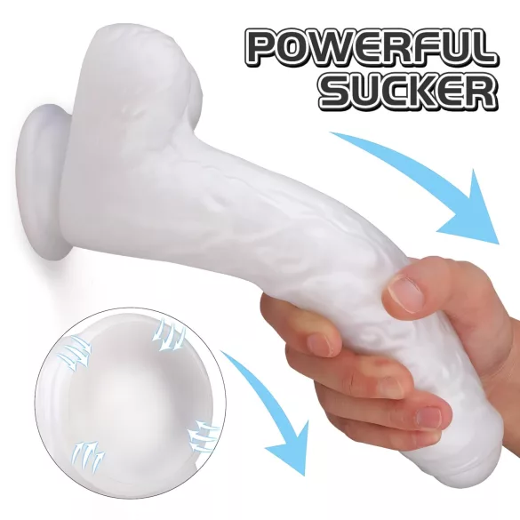 Sex HD Martin - Realistic Suction Cup Dildo with Testicles (White)
