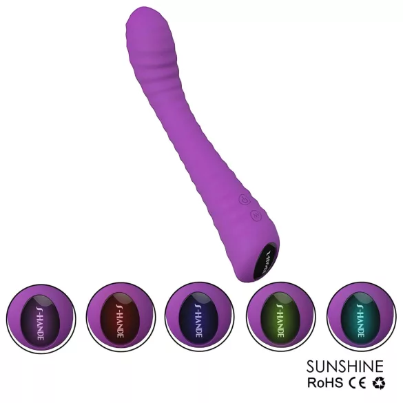 Sex HD Sunshine - rechargeable, ribbed G-spot vibrator (purple)