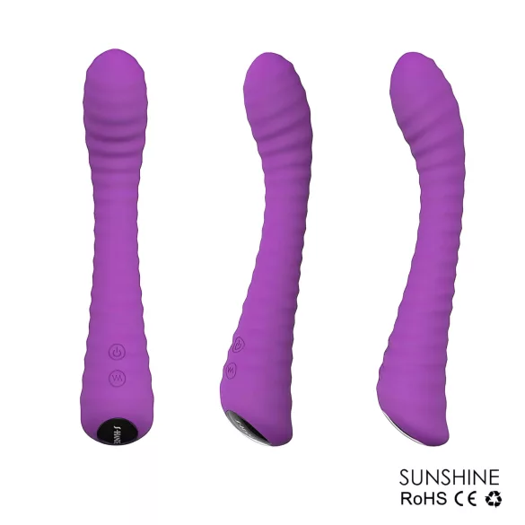 Sex HD Sunshine - rechargeable, ribbed G-spot vibrator (purple)