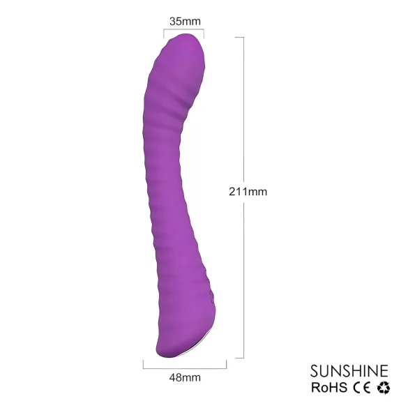 Sex HD Sunshine - rechargeable, ribbed G-spot vibrator (purple)