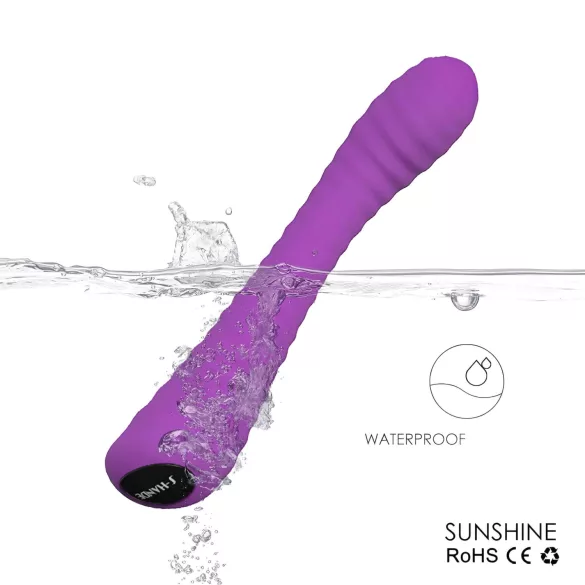 Sex HD Sunshine - rechargeable, ribbed G-spot vibrator (purple)