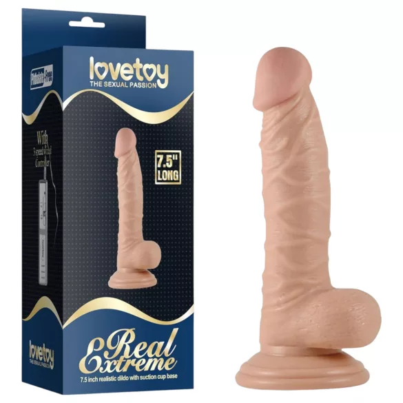 Real Extreme - suction cup G-spot dildo with balls - 19 cm (flesh)