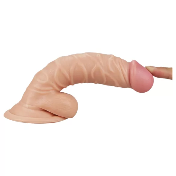 Real Extreme - suction cup G-spot dildo with balls - 19 cm (flesh)