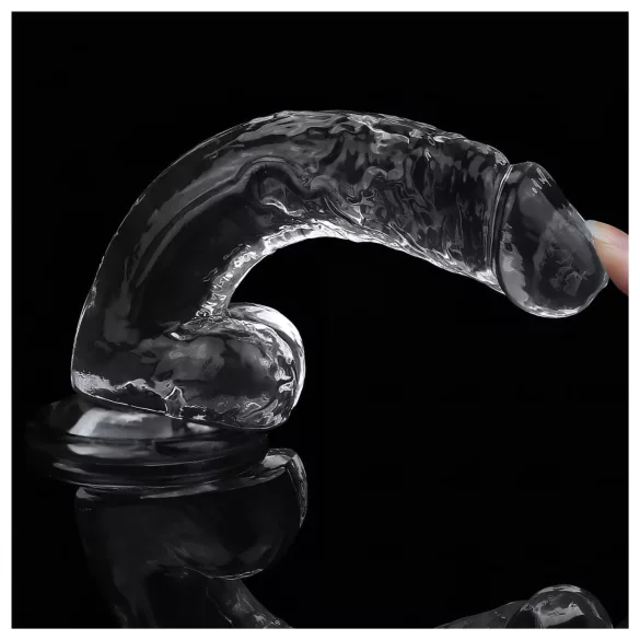 Lovetoy Flawless Clear - suction cup dildo - 19 cm (transparent)