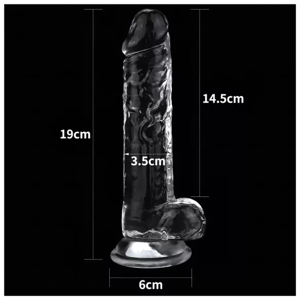 Lovetoy Flawless Clear - suction cup dildo - 19 cm (transparent)