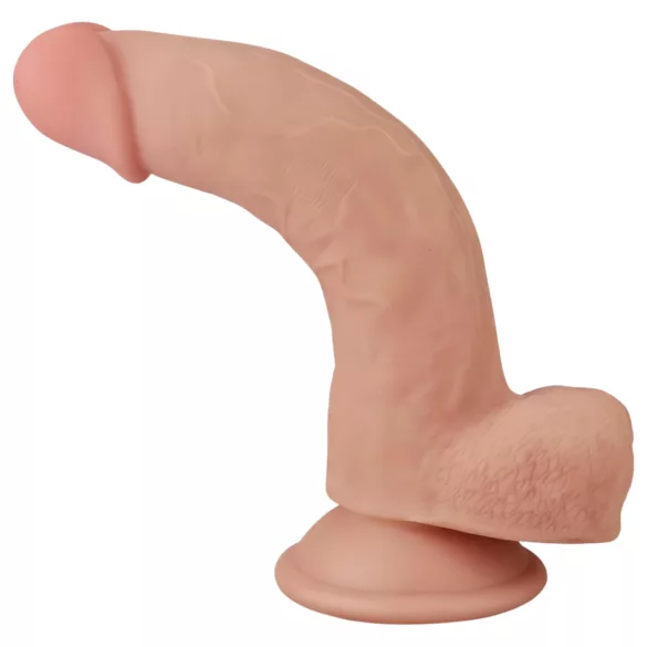 Lovetoy Sliding-Skin - Double Layered Suction Cup Dildo - 21cm (Natural)