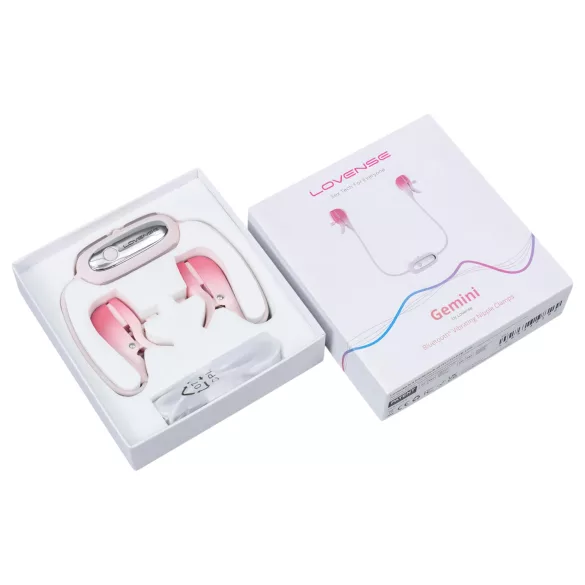 Lovense Gemini - App-controlled vibrating nipple clamps (pink)