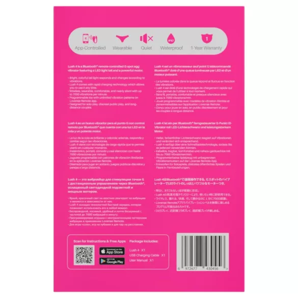 LOVENSE Lush 4 - smart vibrating egg (pink)