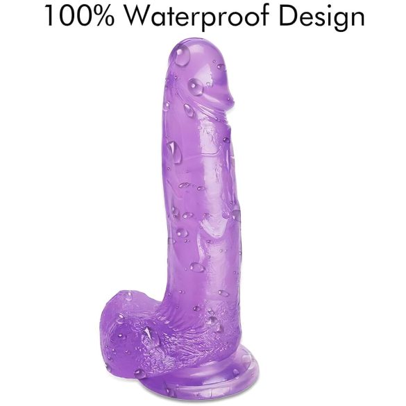 Tracy's Dog Jelly 8 - Suction Cup Dildo with Testicles (Purple)