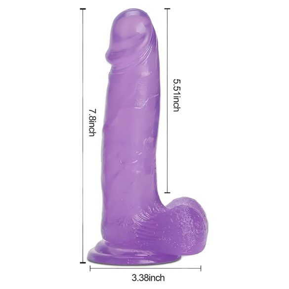 Tracy's Dog Jelly 8 - Suction Cup Dildo with Testicles (Purple)