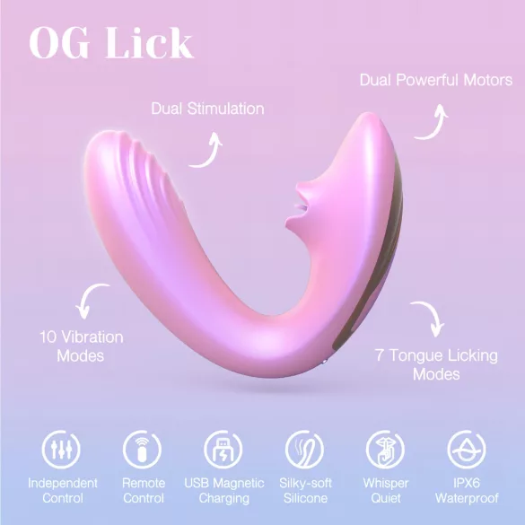 Tracy's Dog OG Lick - G-spot vibrator and clitoral stimulator (pink)