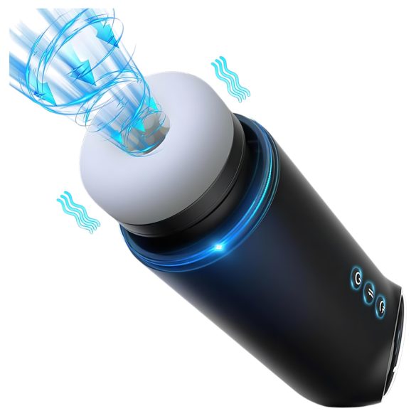 Leopard - Up-Down Suction Vibrating Masturbator (Black)