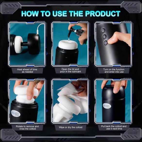 Leopard - Up-Down Suction Vibrating Masturbator (Black)