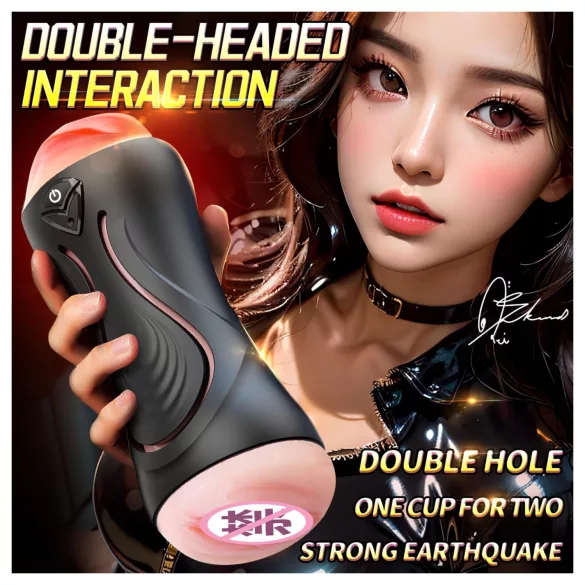 Leopard - mouth and artificial vagina penis vibrator (natural)