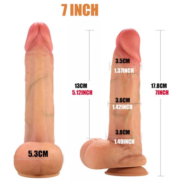 FeelSkin - ultra-realistic dildo with balls - natural (18.5 cm)