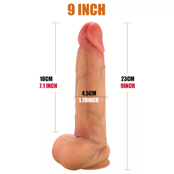 FeelSkin - ultra-realistic dildo with balls - natural (23 cm)