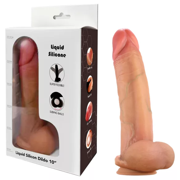 FeelSkin - ultra-realistic dildo with balls (natural, 22 cm)