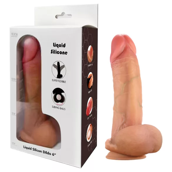 FeelSkin - ultra-realistic dildo with balls (natural, 12.5 cm)