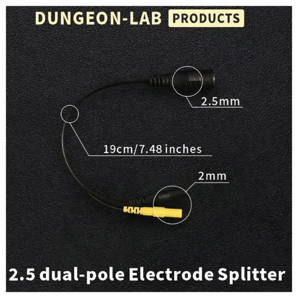 DG-LAB - electrode splitter from 2.5 mm socket to 2 mm (black)