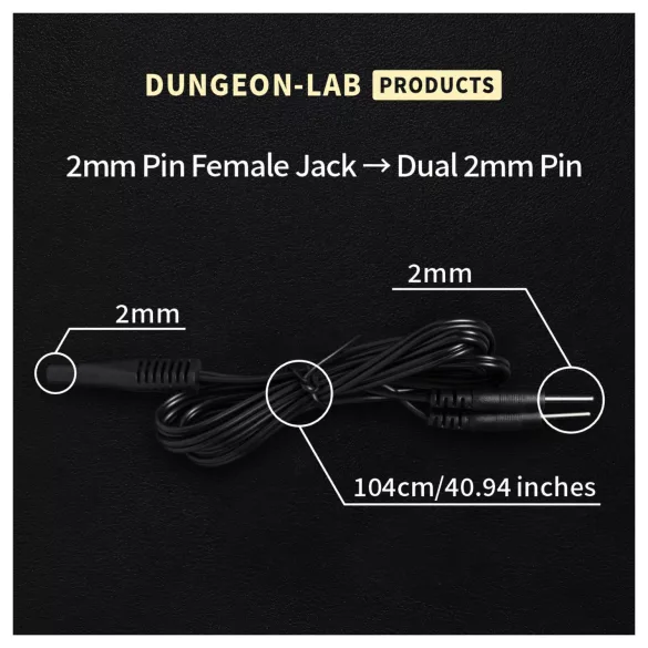 DG-LAB - 2 mm Electrode Extension and Splitter Cable (Black)