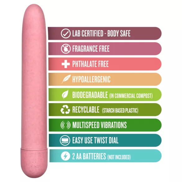 Gaia Eco L - Eco-Friendly Vibrator (Pink) - Large