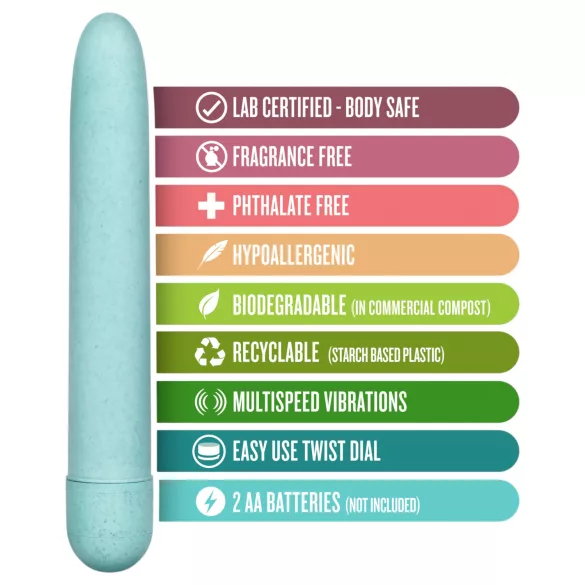 Gaia Eco L - eco-friendly rod vibrator (blue) - large