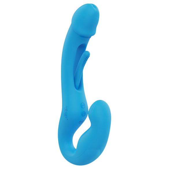 Honey Play Box Harmony Duo - Smart Strap-On Tongue Vibrator (Blue)