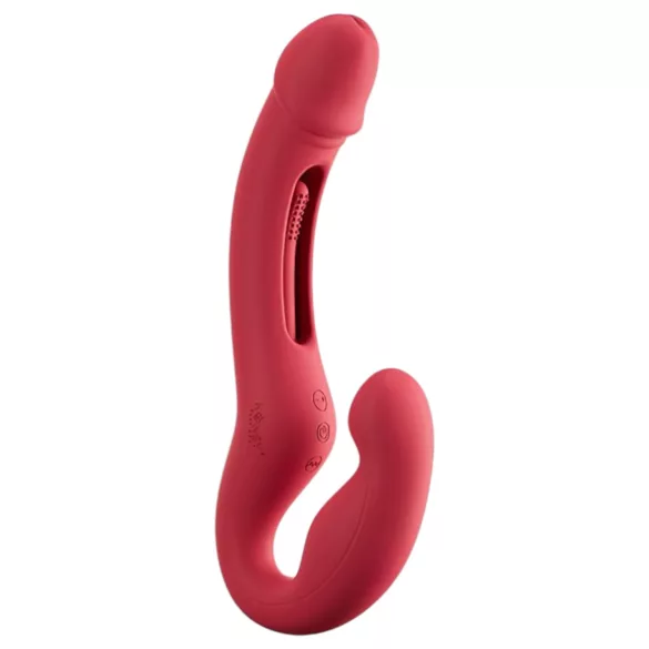 Honey Play Box Harmony Duo - App-controlled strap-on licking vibrator (red)